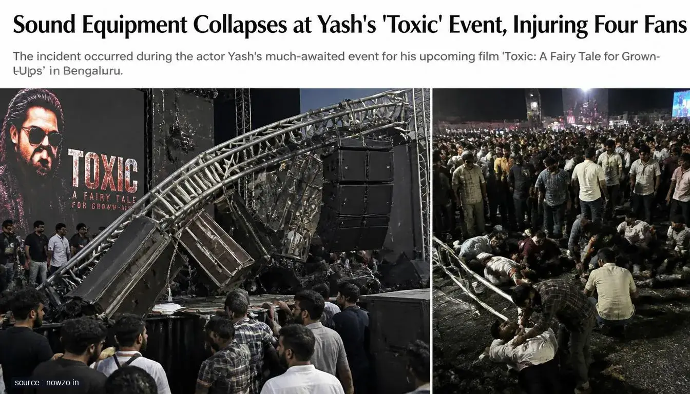 Yash Toxic Event Sound Setup Collapse Injures Four Fans — Entertainment news