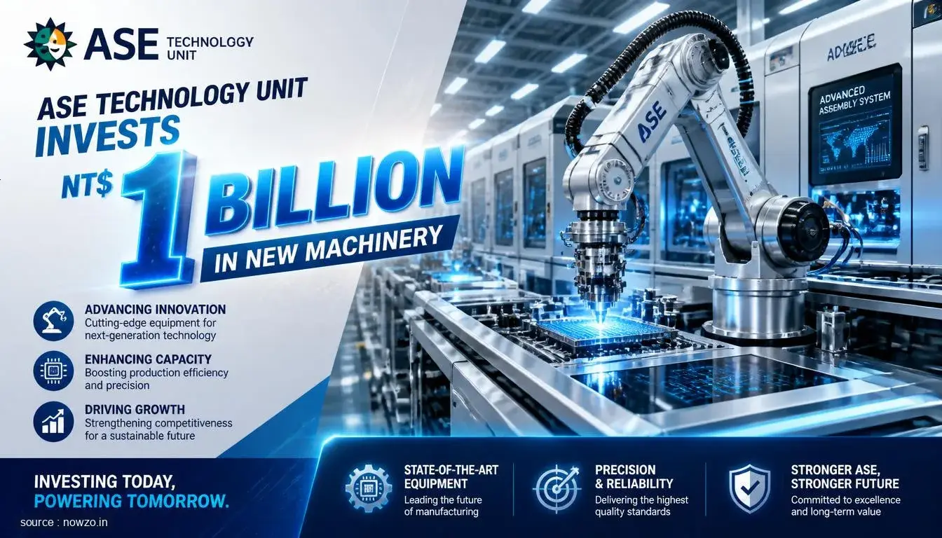 ASE Technology Unit Invests NT$1 Billion in New Machinery
