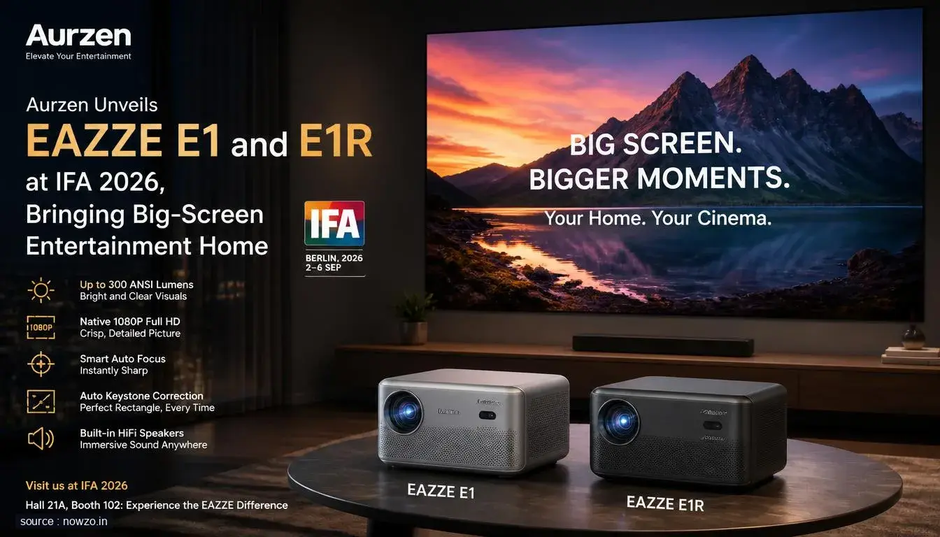 Aurzen Unveils EAZZE E1 and E1R at IFA 2026, Bringing Big-Screen Entertainment Home
