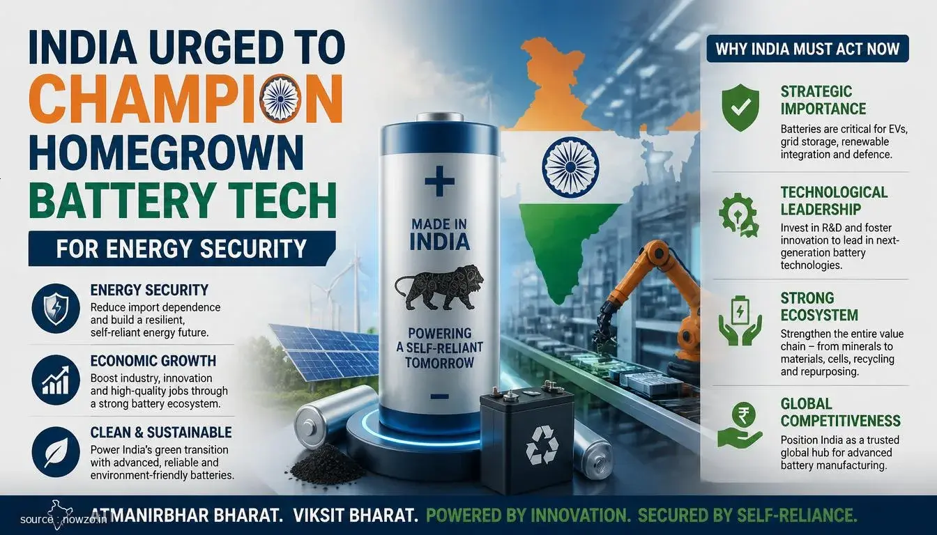 India Urged to Champion Homegrown Battery Tech for Energy Security