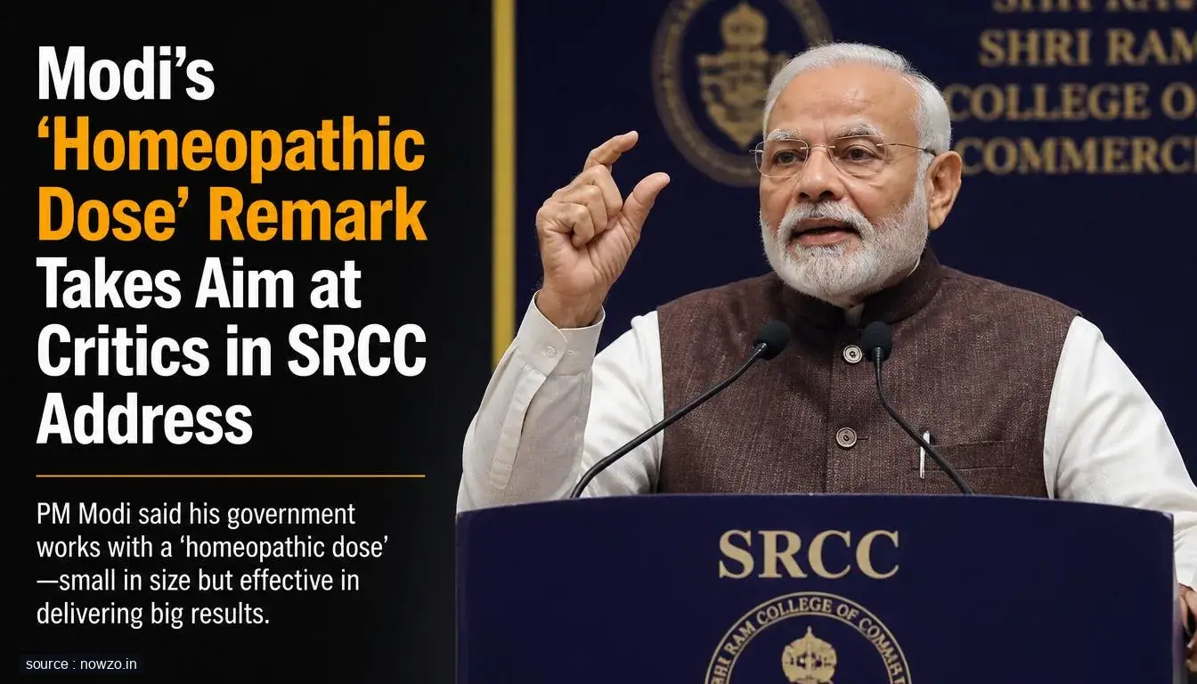 Modi's 'Homeopathic Dose' Remark Takes Aim at Critics in SRCC Address