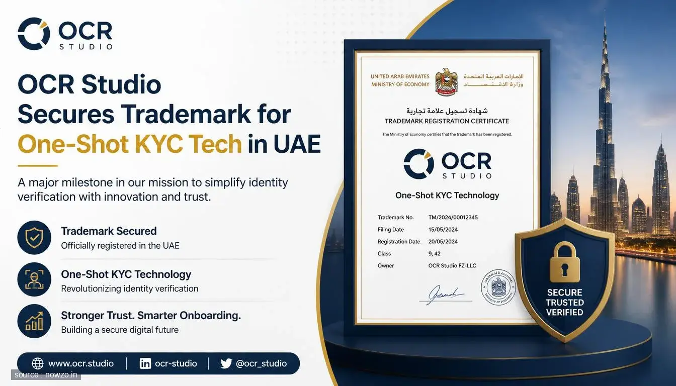 OCR Studio Secures Trademark for One-Shot KYC Tech in UAE