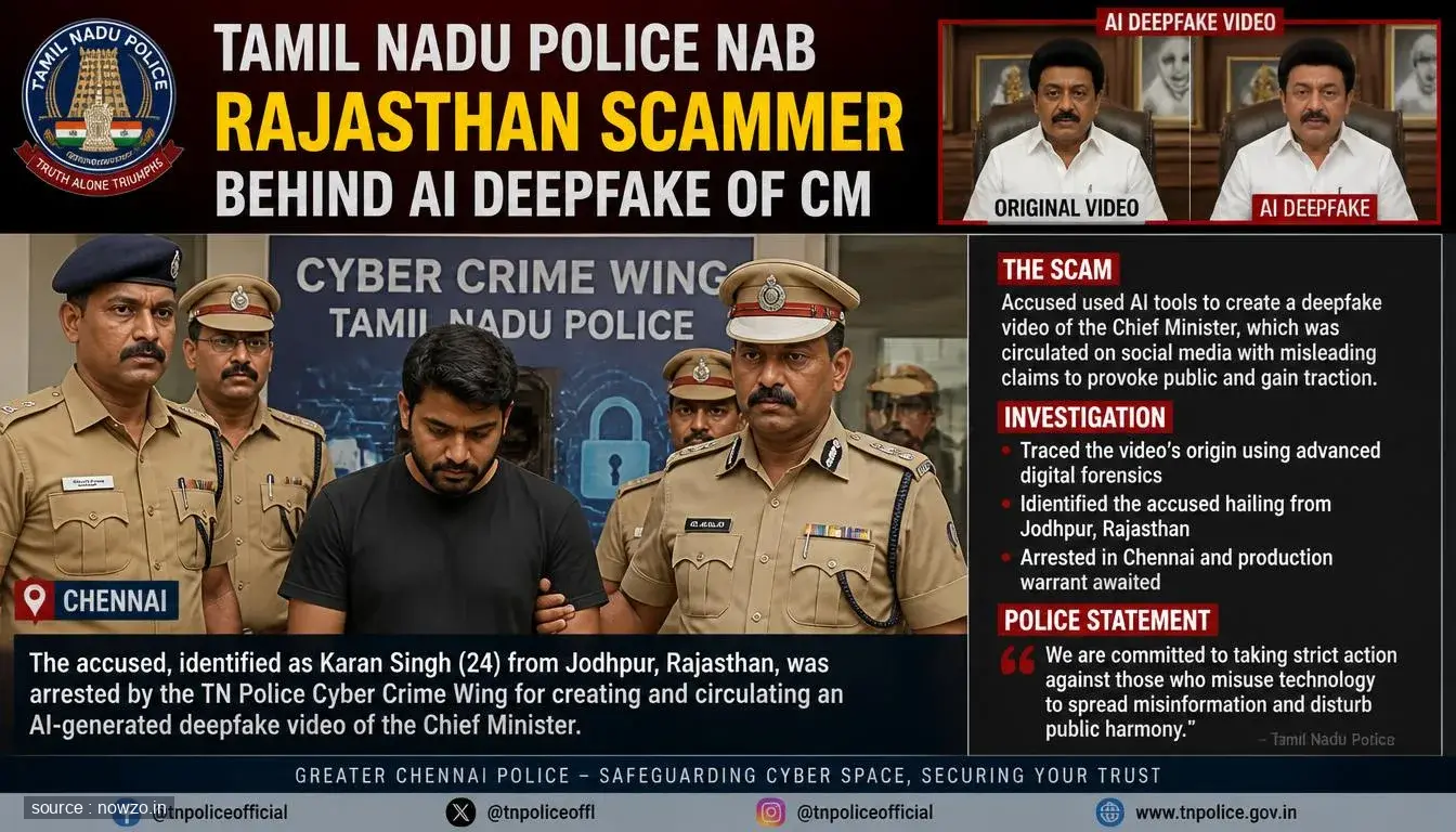 Tamil Nadu Police Nab Rajasthan Scammer Behind AI Deepfake of CM